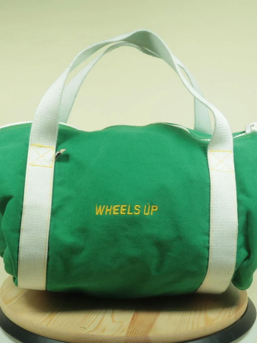 Hudson Sutler WHEELS UP Canvas Golf Tote Mens Kelly Green Duffel Bag Cotton